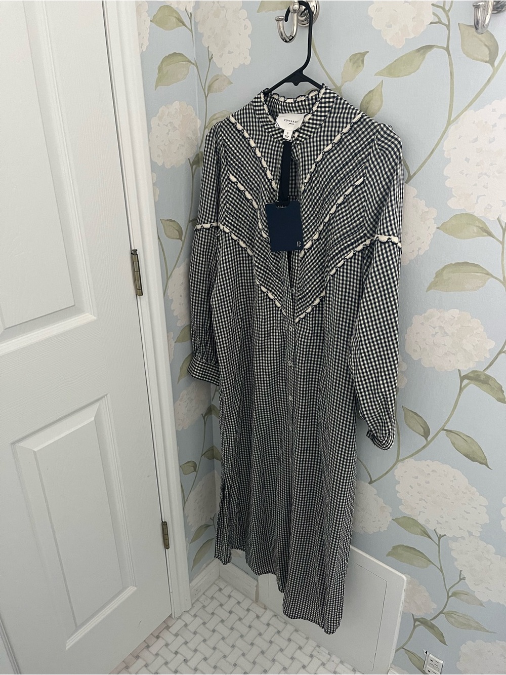 Tuckernuck navy & white gingham midi dress
